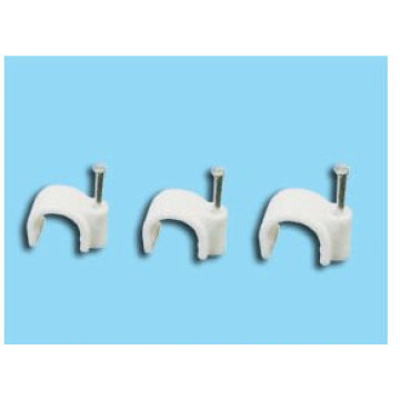 Clips de cable coaxial blanco / Clip de cable de clavo circular